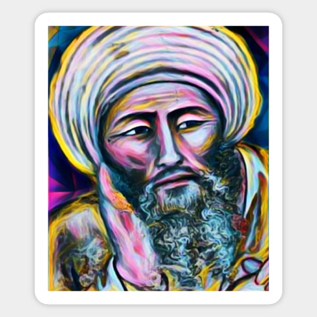 Averroes Portrait | Averroes Artwork 10 Sticker by JustLit